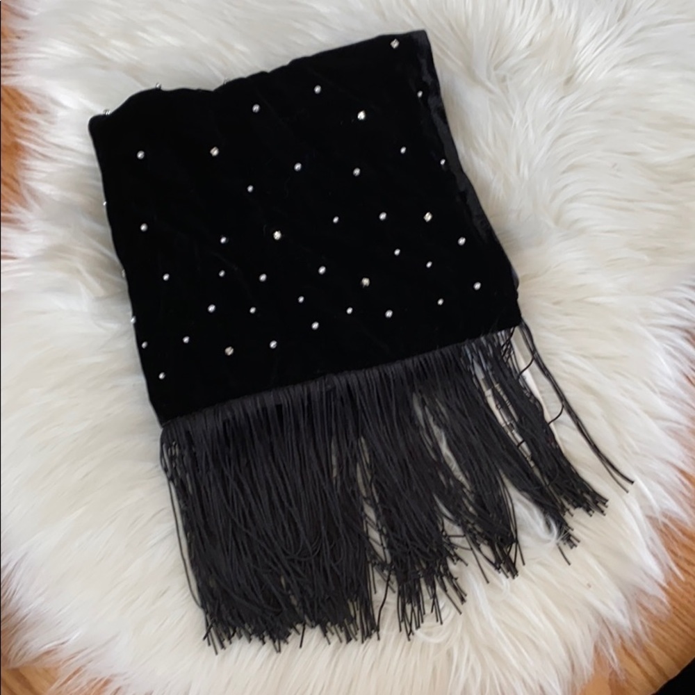 INC Embellished Velvet Wrap with Fringe - Picture 4 of 15